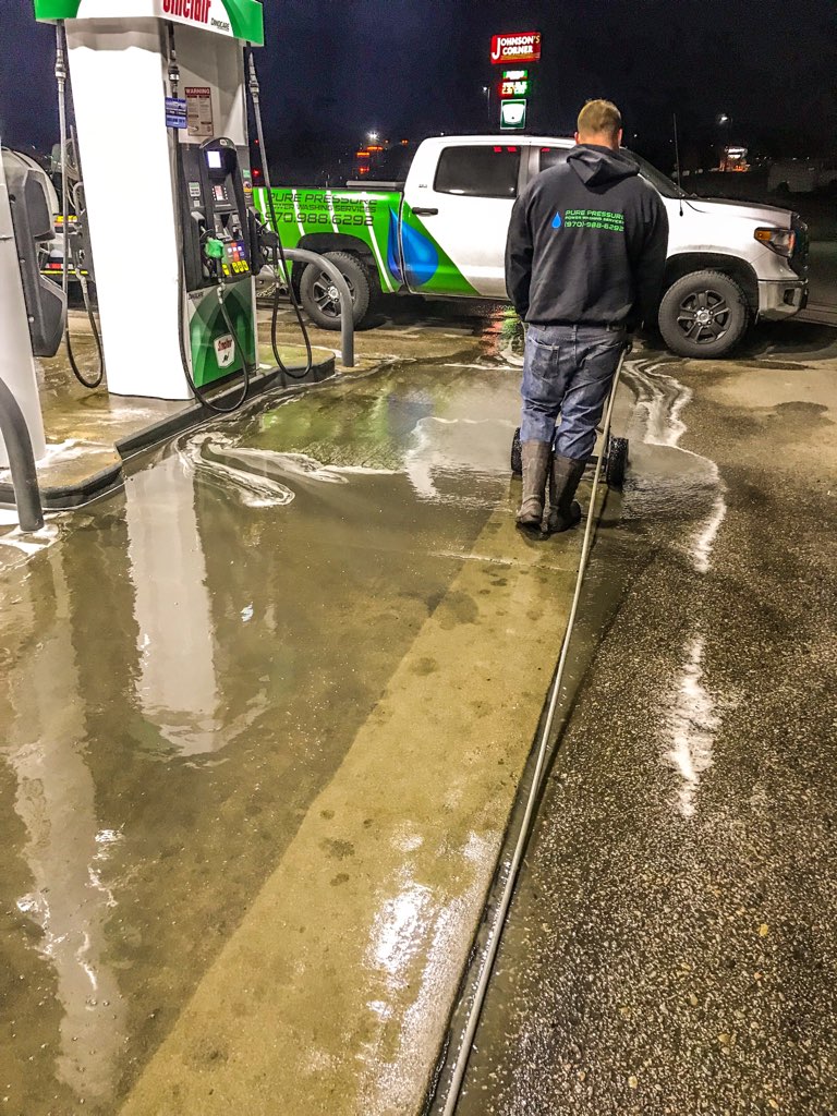 Gas Station Pressure Washing